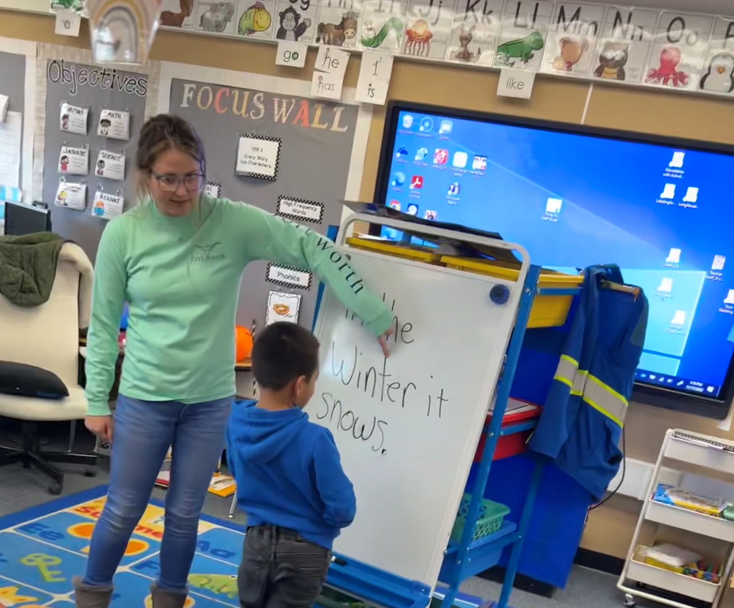   A Guest Teacher and her student